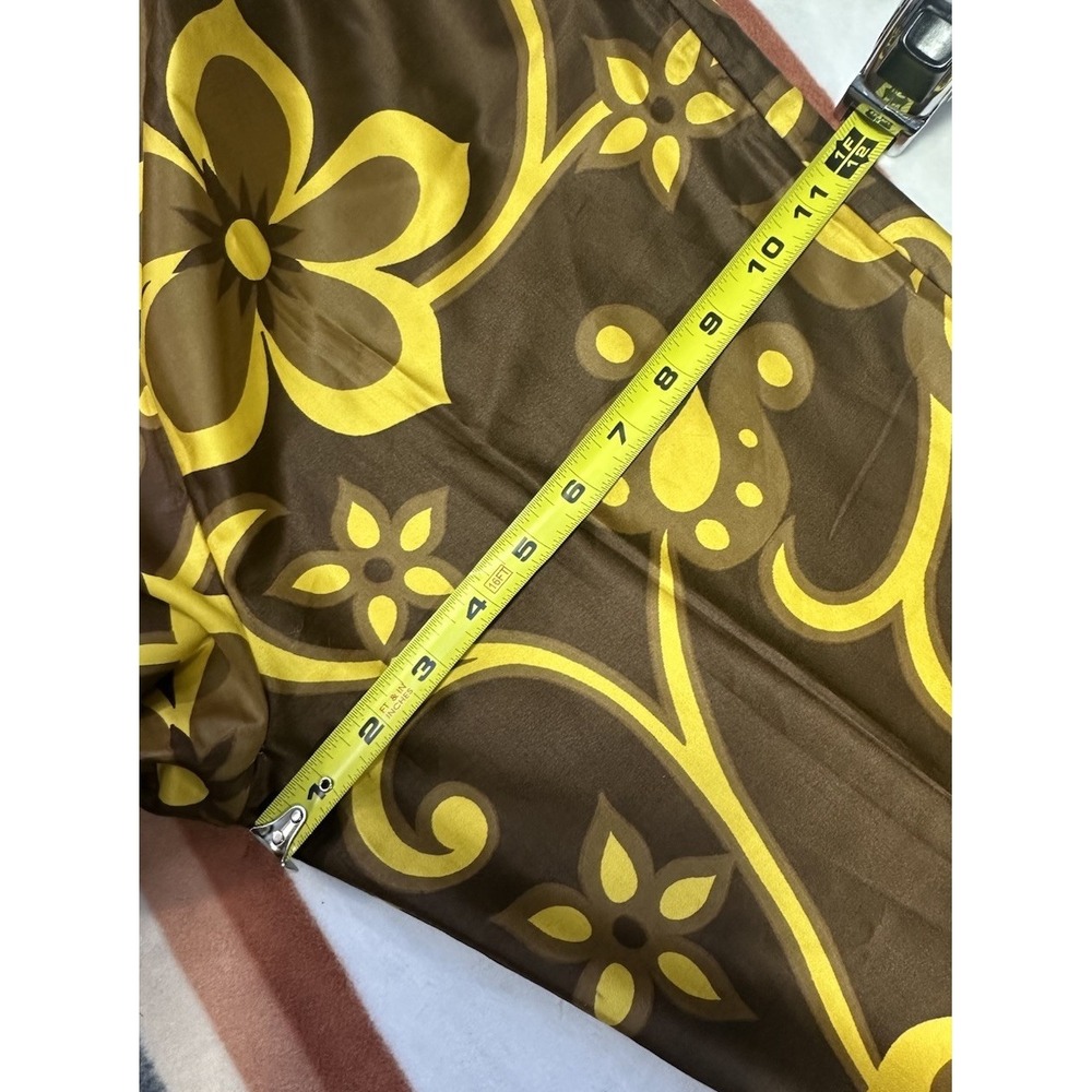 Vintage Mildred's of Hawaii Maxi Dress Brown Yellow Floral Empire Waist Size SM - Picture 14 of 16